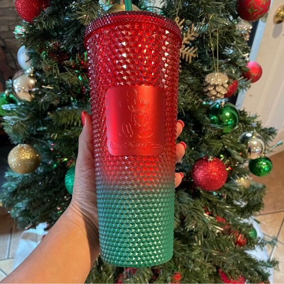 Disney Parks Mickey Christmas Starbucks Tumbler with Straw Walt Disney World NWT - Picture 6 of 13